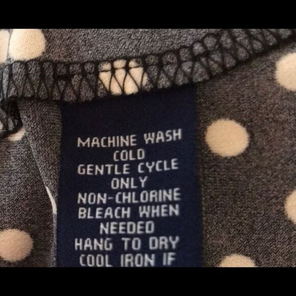 CHAPS Large Petite Dress Black With White Dots - Picture 4 of 5